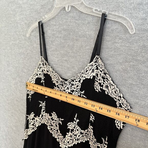 Rachel Roy Black Y2K Slip Dress Size M Coquette Dark Fairy Romantic Dainty Lace - Picture 7 of 11